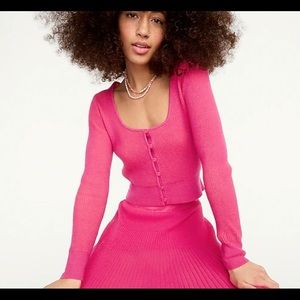 NWT J Crew Cropped pink sweater Small